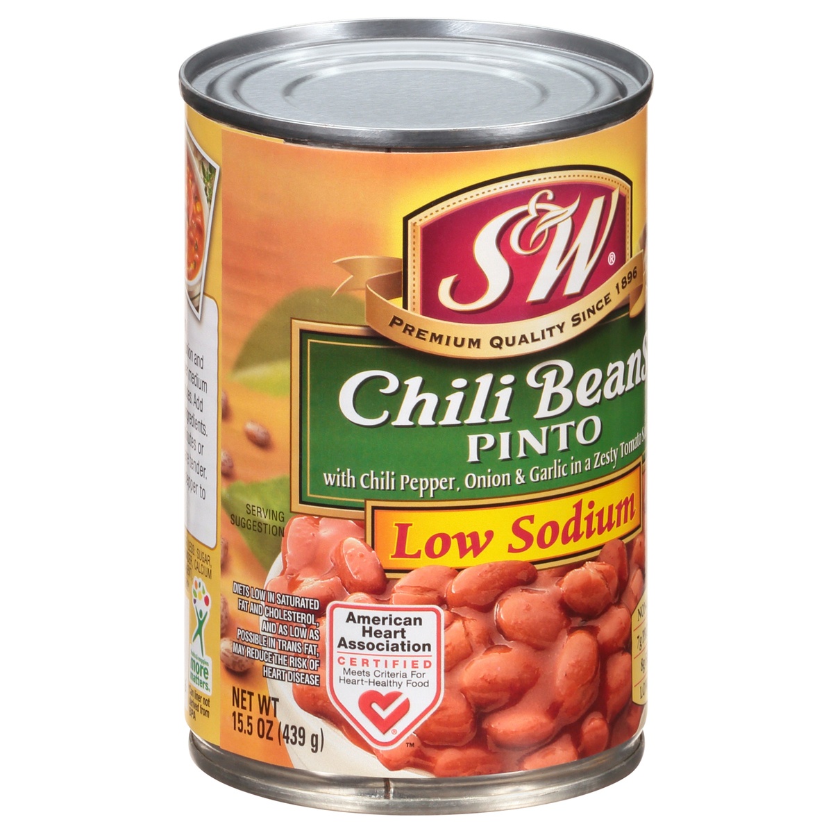slide 2 of 9, S&W 50% Less Sodium Premium Chili Beans, 