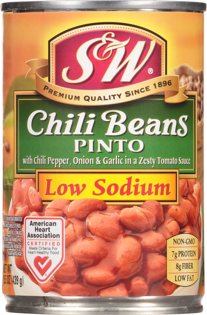 slide 6 of 9, S&W 50% Less Sodium Premium Chili Beans, 
