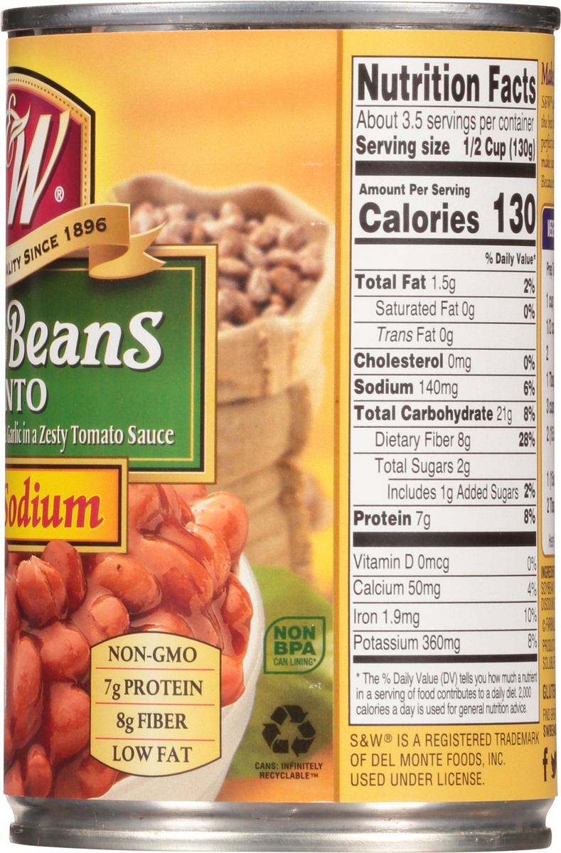 slide 8 of 9, S&W 50% Less Sodium Premium Chili Beans, 