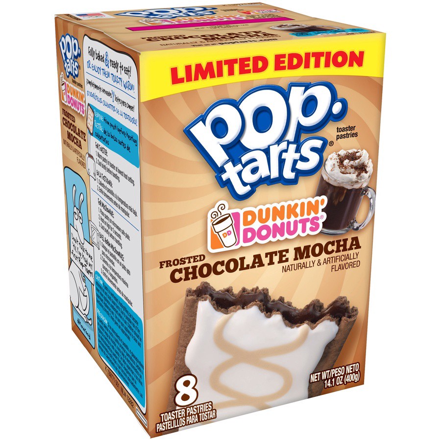 slide 6 of 7, Pop-Tarts Dunkin Donuts Chocolate Mocha Toaster Pastries, 14.1 oz