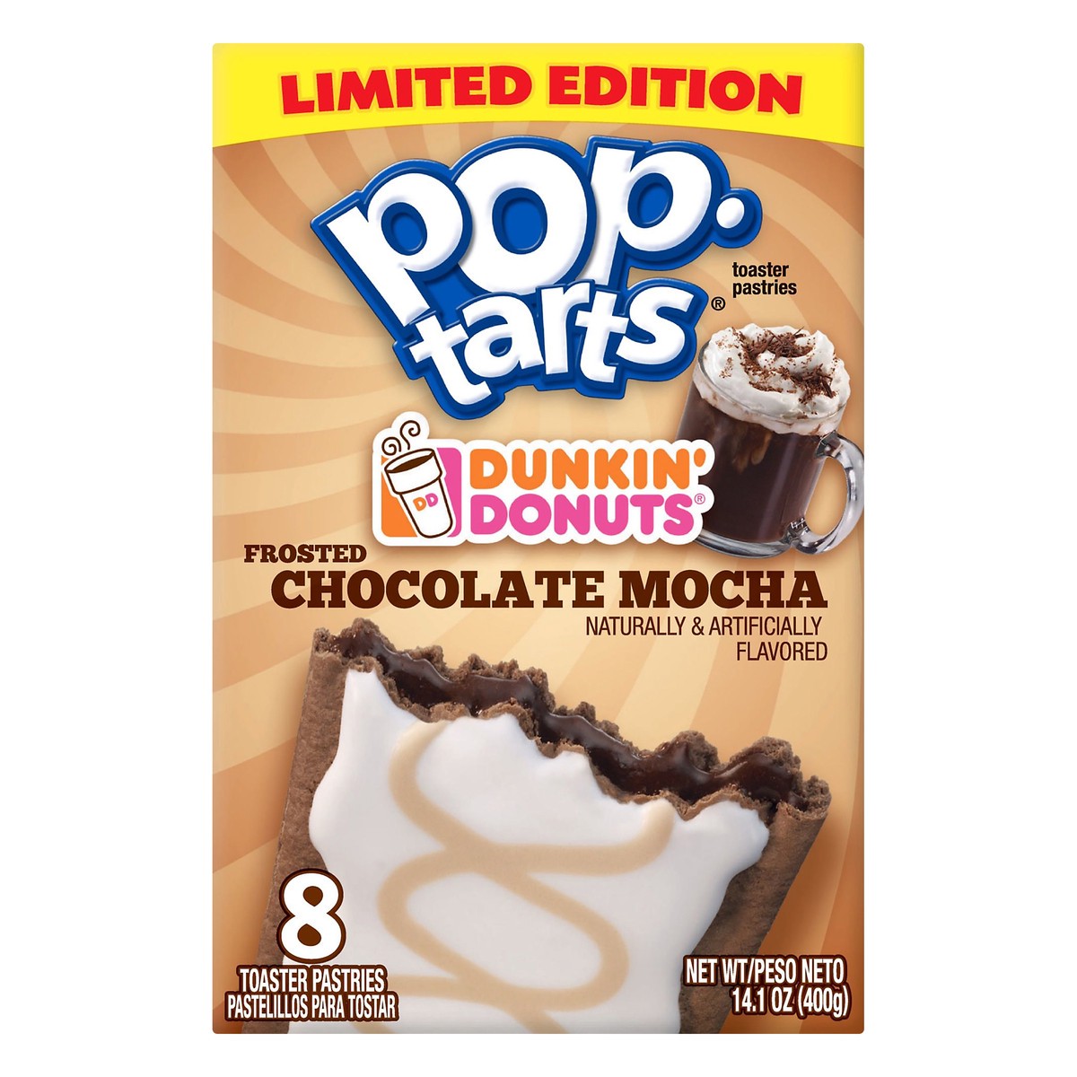 slide 1 of 7, Pop-Tarts Dunkin Donuts Chocolate Mocha Toaster Pastries, 14.1 oz