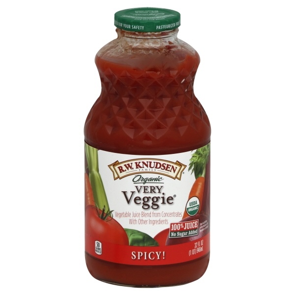 slide 1 of 1, R.W. Knudsen Organic Very Veggie Spicy Vegetable Juice, 32 fl oz