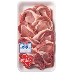 H-E-B Bone-in Ribeye & Blade Pork Chops, Thick Cut - Texas-Size Pack
