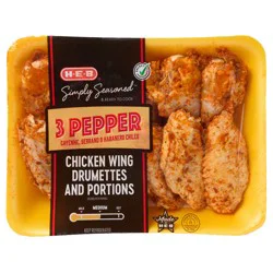 H-E-B Simply Seasoned Chicken Wings - 3 Pepper Hot