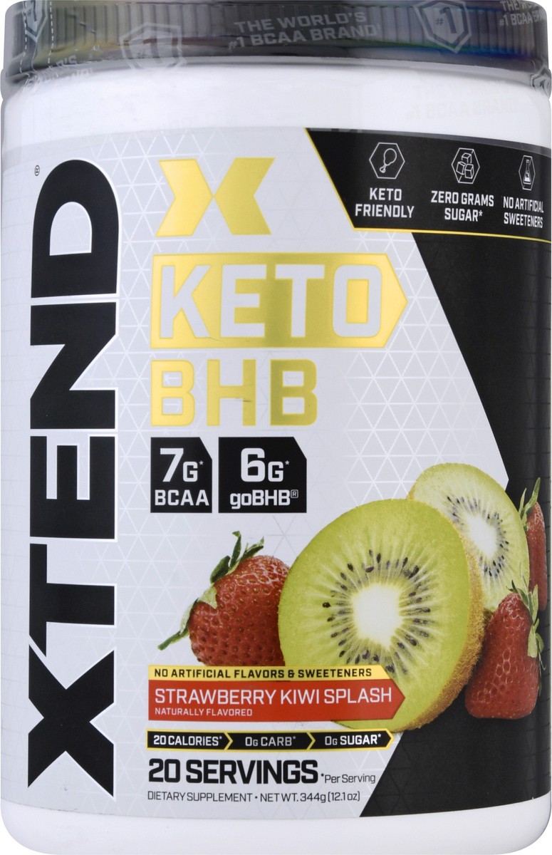 slide 8 of 9, XTEND Keto BHB, Strawberry Kiwi Splash - 344 gram, 344 gram