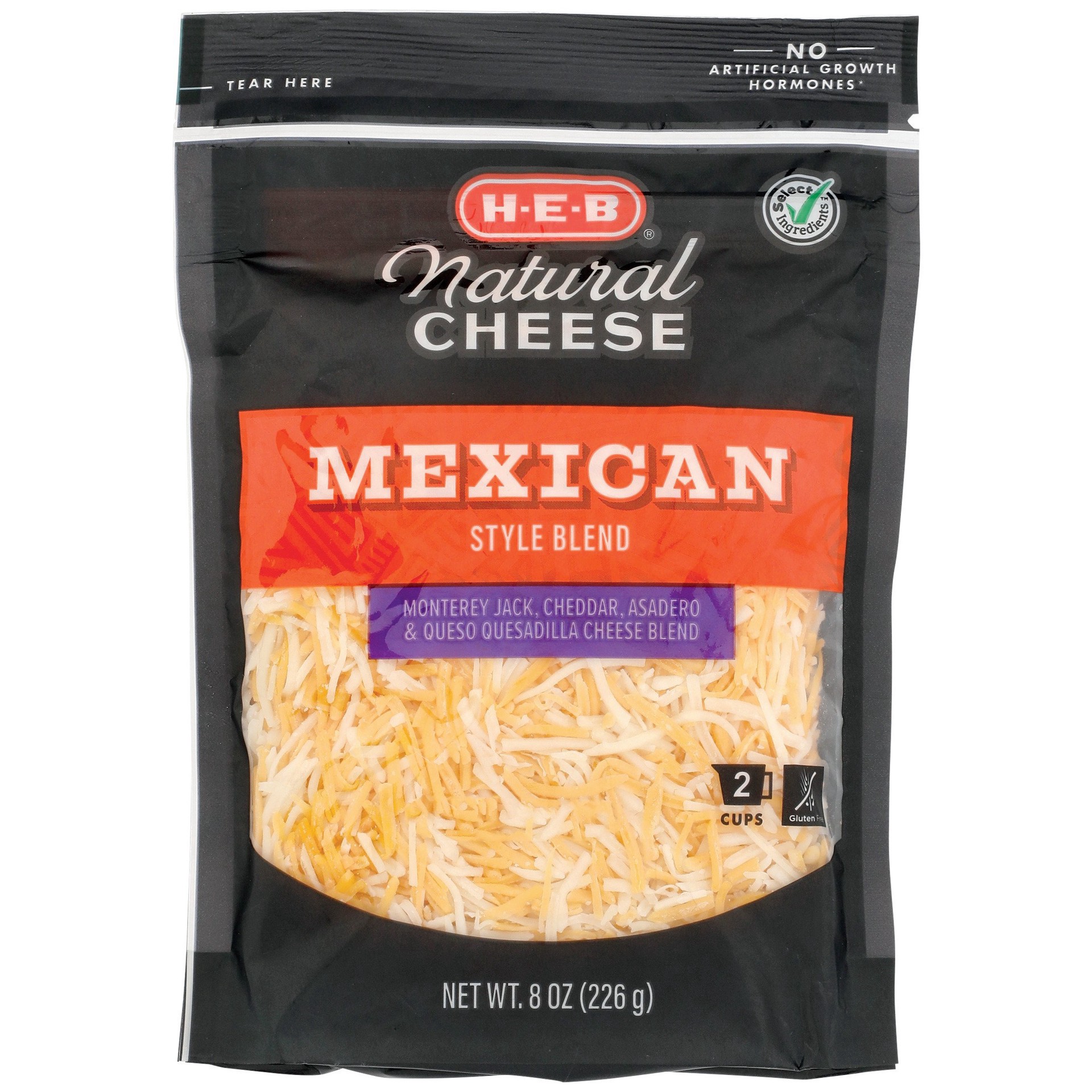 slide 1 of 1, H-E-B Mexican Blend Fancy Shredded Cheese, 8 oz