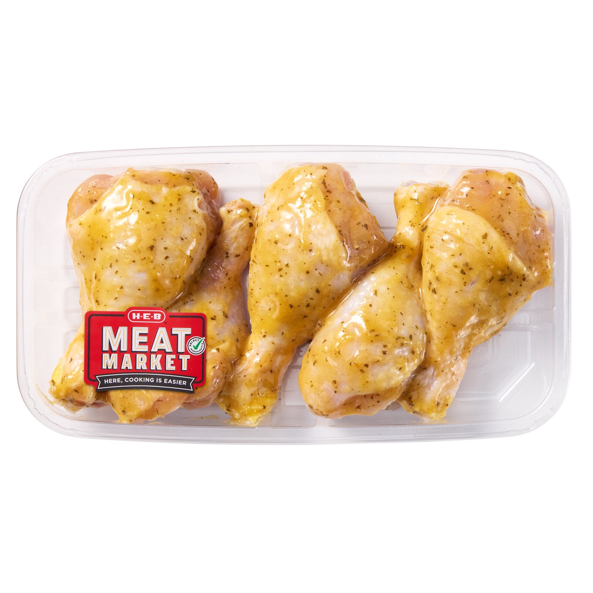 slide 1 of 1, H-E-B Meat Market Marinated Chicken Drumsticks – Garlic Parmesan, per lb