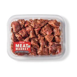 H-E-B Meat Market Marinated Boneless Beef Steak Tips - Garlic Peppercorn