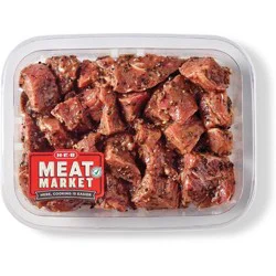 H-E-B Meat Market Marinated Boneless Beef Steak Tips - Garlic Peppercorn