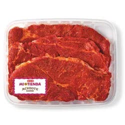 H-E-B Mi Tienda Seasoned Boneless Beef Chuck Steaks – Achiote – Value Pack