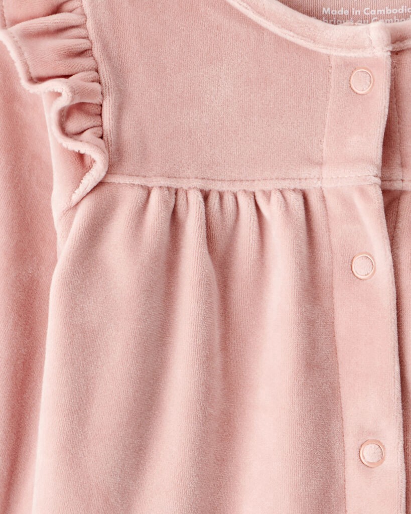 slide 2 of 2, Carter's Carters Baby Girl Velour Long-Sleeve Jumpsuit - Pink Blush 3M, 1 ct