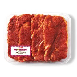 H-E-B Mi Tienda Seasoned Bone-in Pork Butt Steaks – Achiote – Value Pack