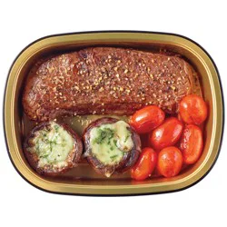 Meal Simple by H-E-B Beef Petite Sirloin Steak, Stuffed Mushrooms & Tomatoes