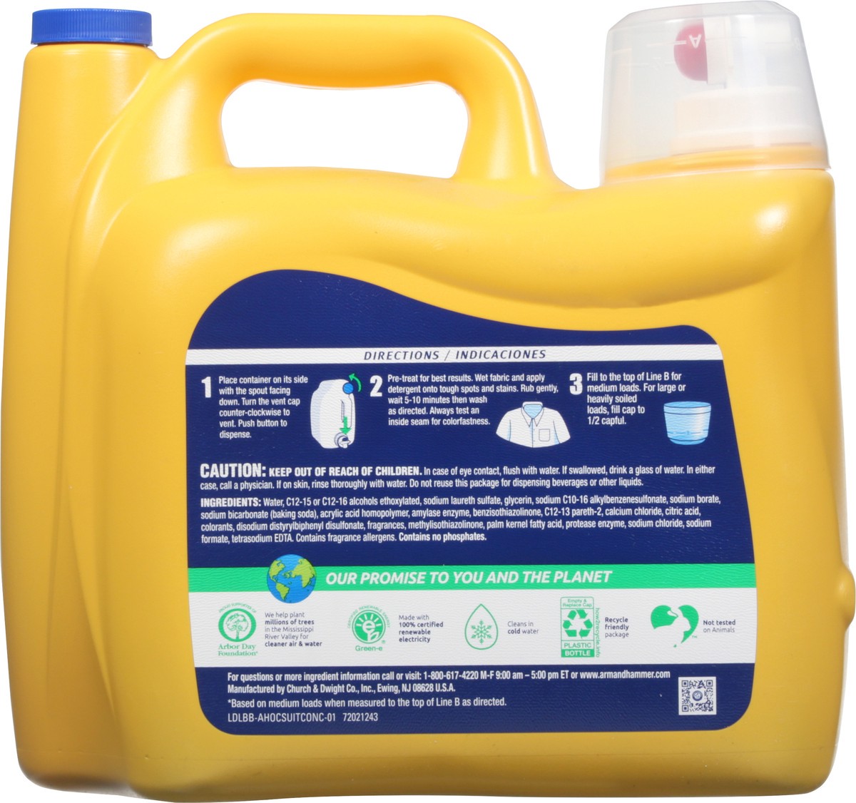 slide 5 of 9, Arm & Hammer Plus Oxiclean Fresh Burst Scent Liquid Laundry Detergent, 167 fl oz