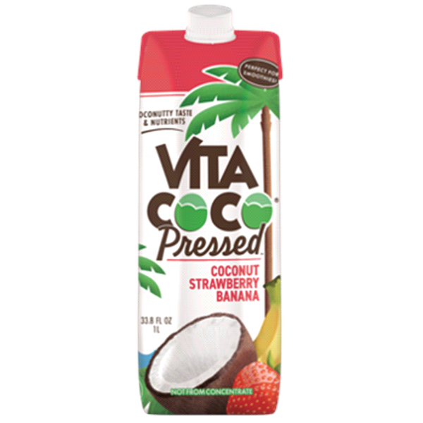 slide 1 of 1, Vita Coco Pressed Coconut Water, Strawberry Banana, 1 liter