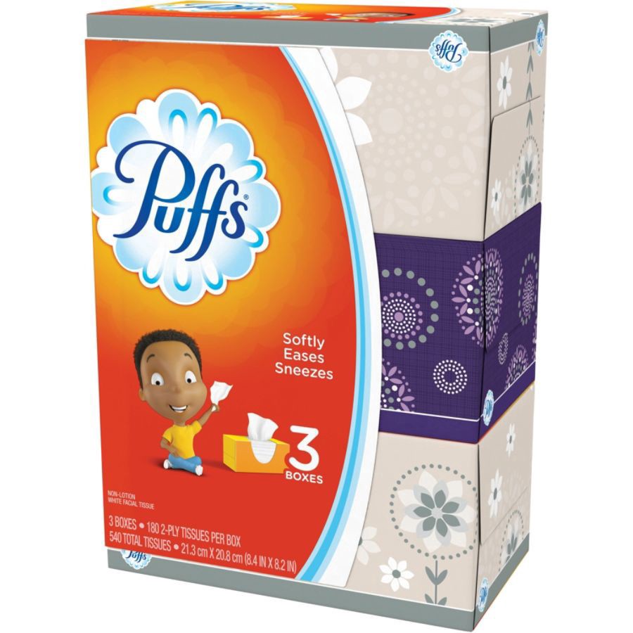slide 2 of 5, Puffs Display Fcl Tissue White 3Pk, 540 ct