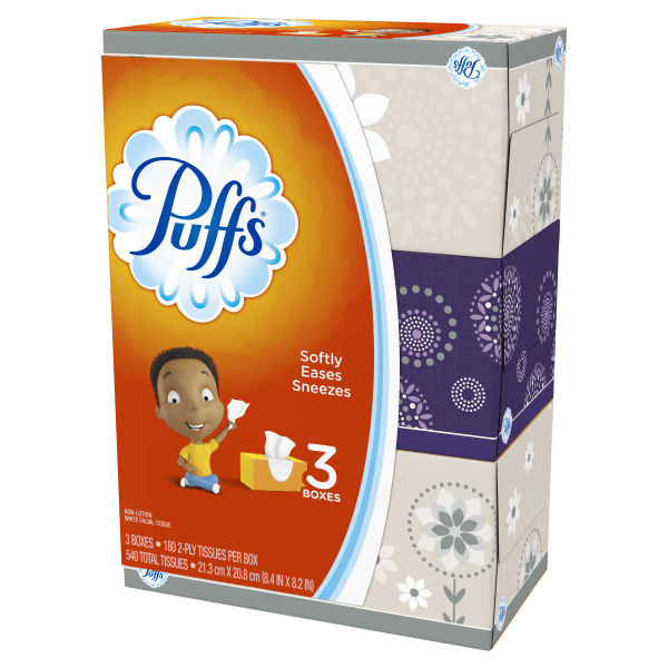 slide 1 of 5, Puffs Display Fcl Tissue White 3Pk, 540 ct