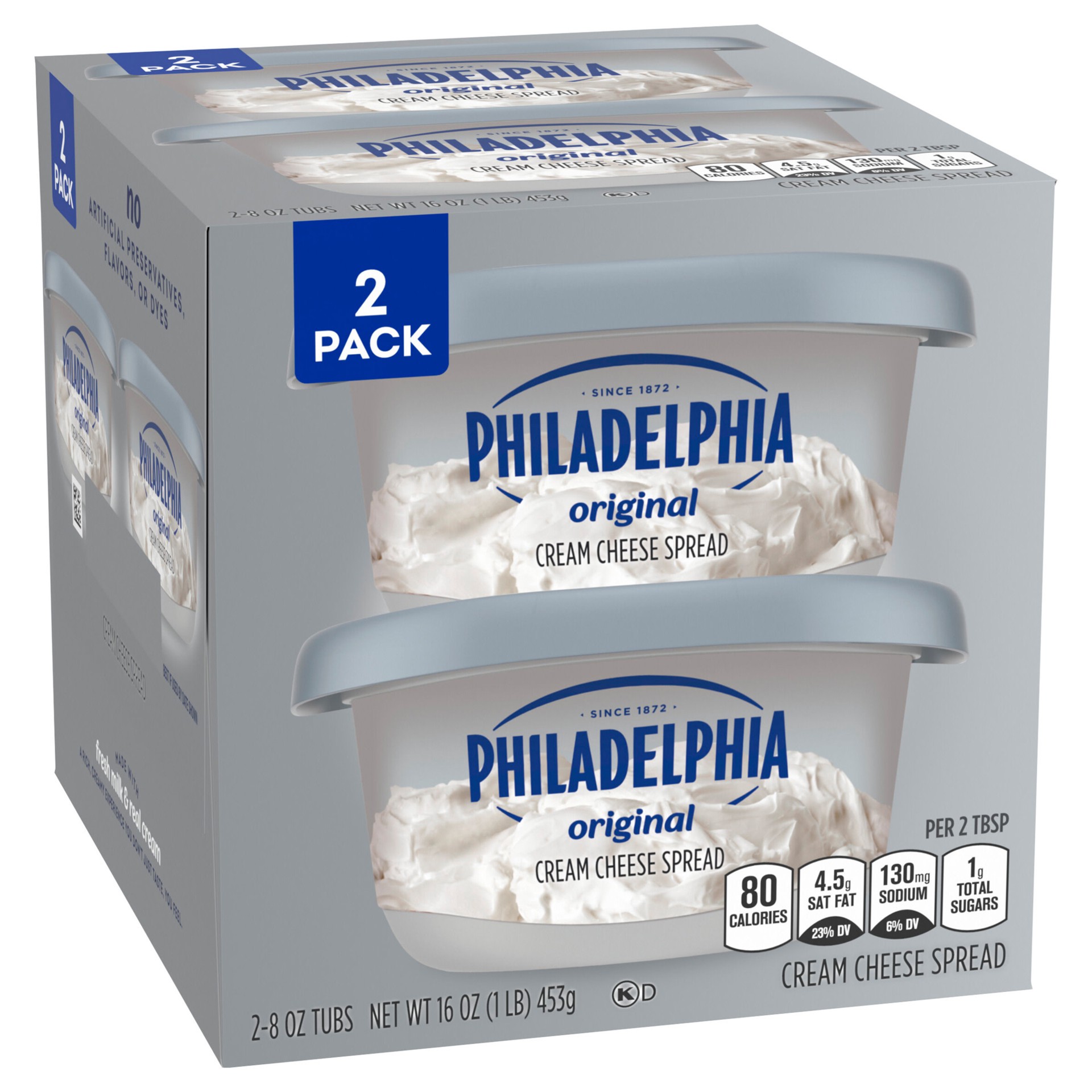 slide 3 of 5, Philadelphia Cream Cheese Spread Multipack, Original and Original, 16 oz