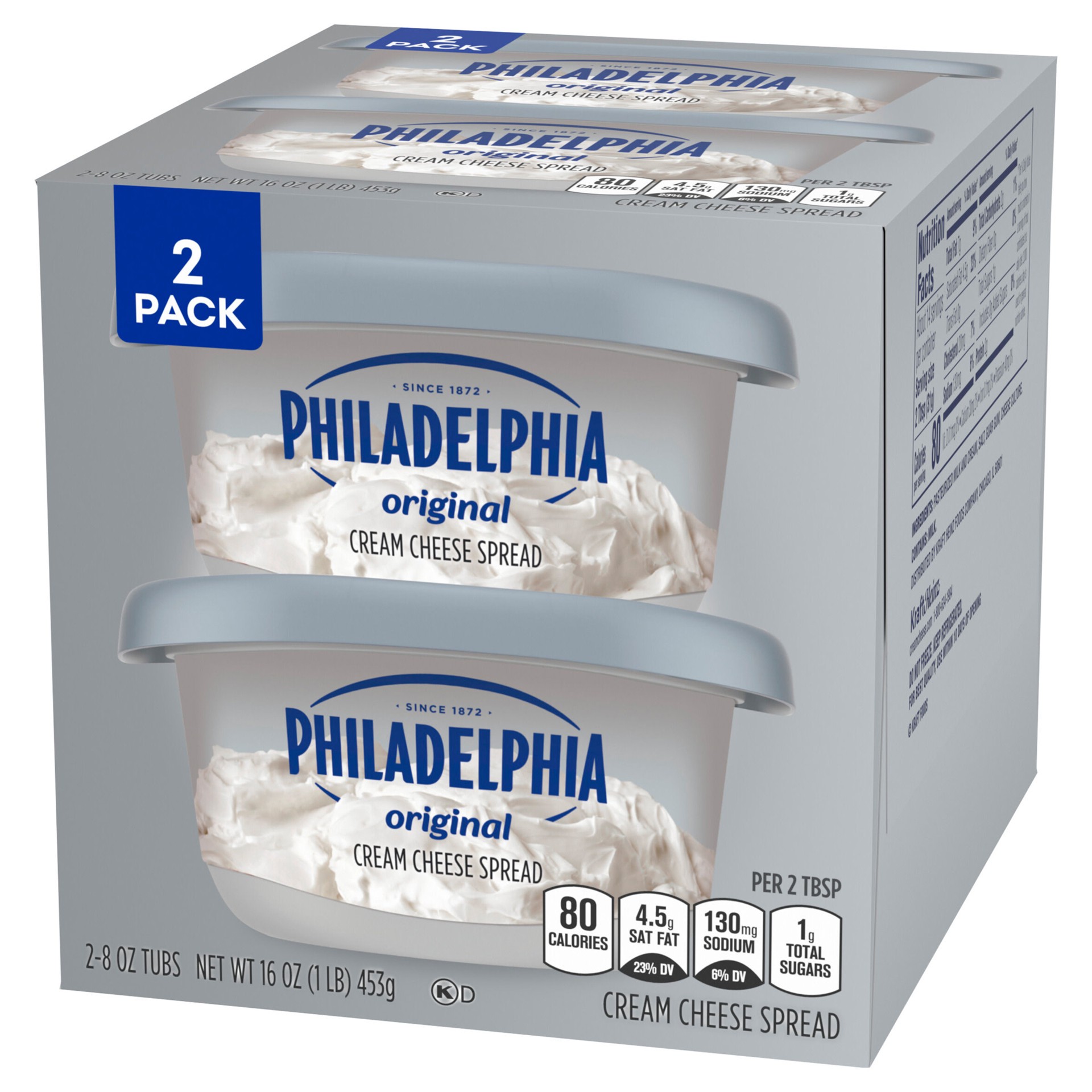 slide 4 of 5, Philadelphia Cream Cheese Spread Multipack, Original and Original, 16 oz