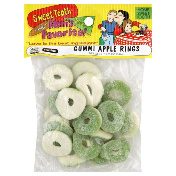 slide 1 of 1, Sweet Tooth Gummi Apple Rings, 4.5 oz