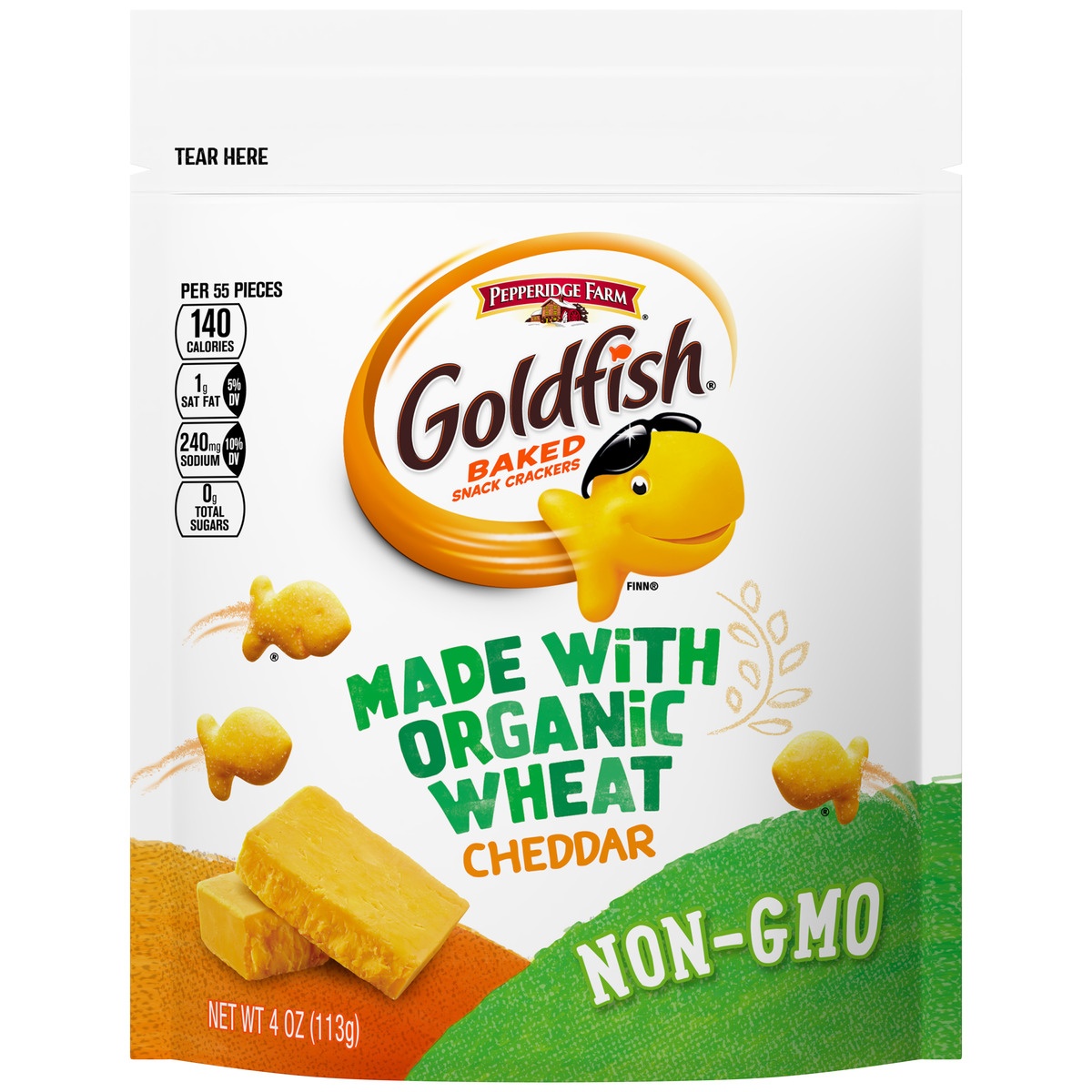 slide 9 of 11, Goldfish Organic Wheat Cheddar Crackers, 4 oz