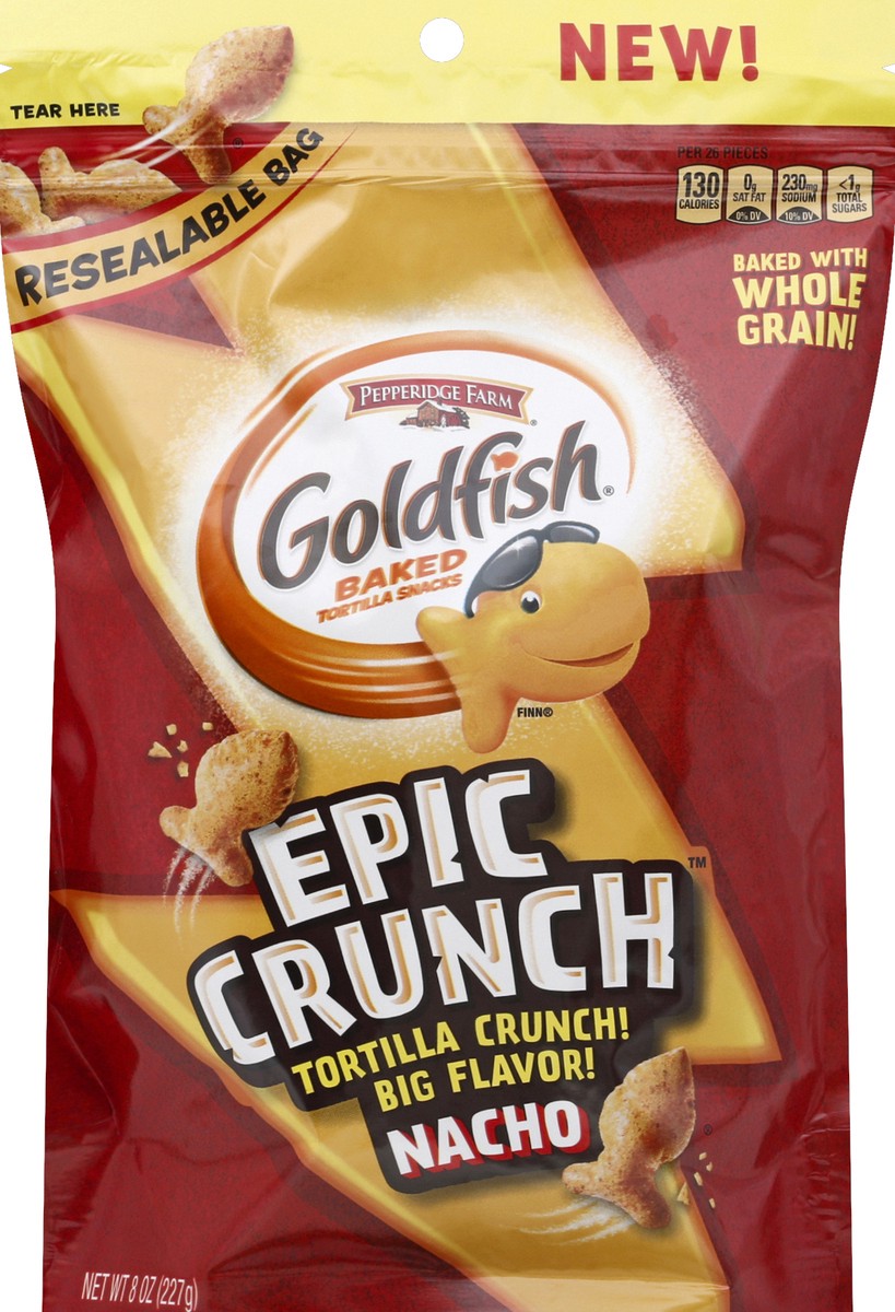 slide 2 of 2, Pepperidge Farm Goldfish Epic Crunch™ Nacho Crackers, 8 oz. Resealable Bag, 8 oz