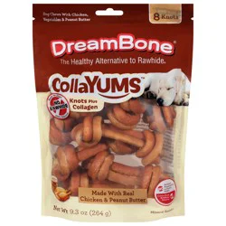DreamBone CollaYums Knots Real Chicken & Peanut Butter Dog Chews - 8 Each