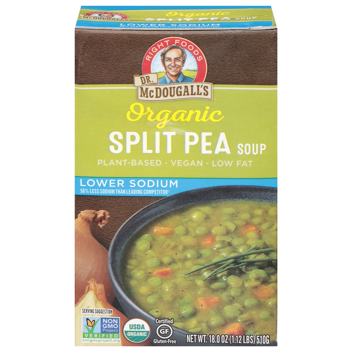 slide 1 of 9, Dr. McDougall's Organic Split Pea Soup 18.0 oz, 18 oz