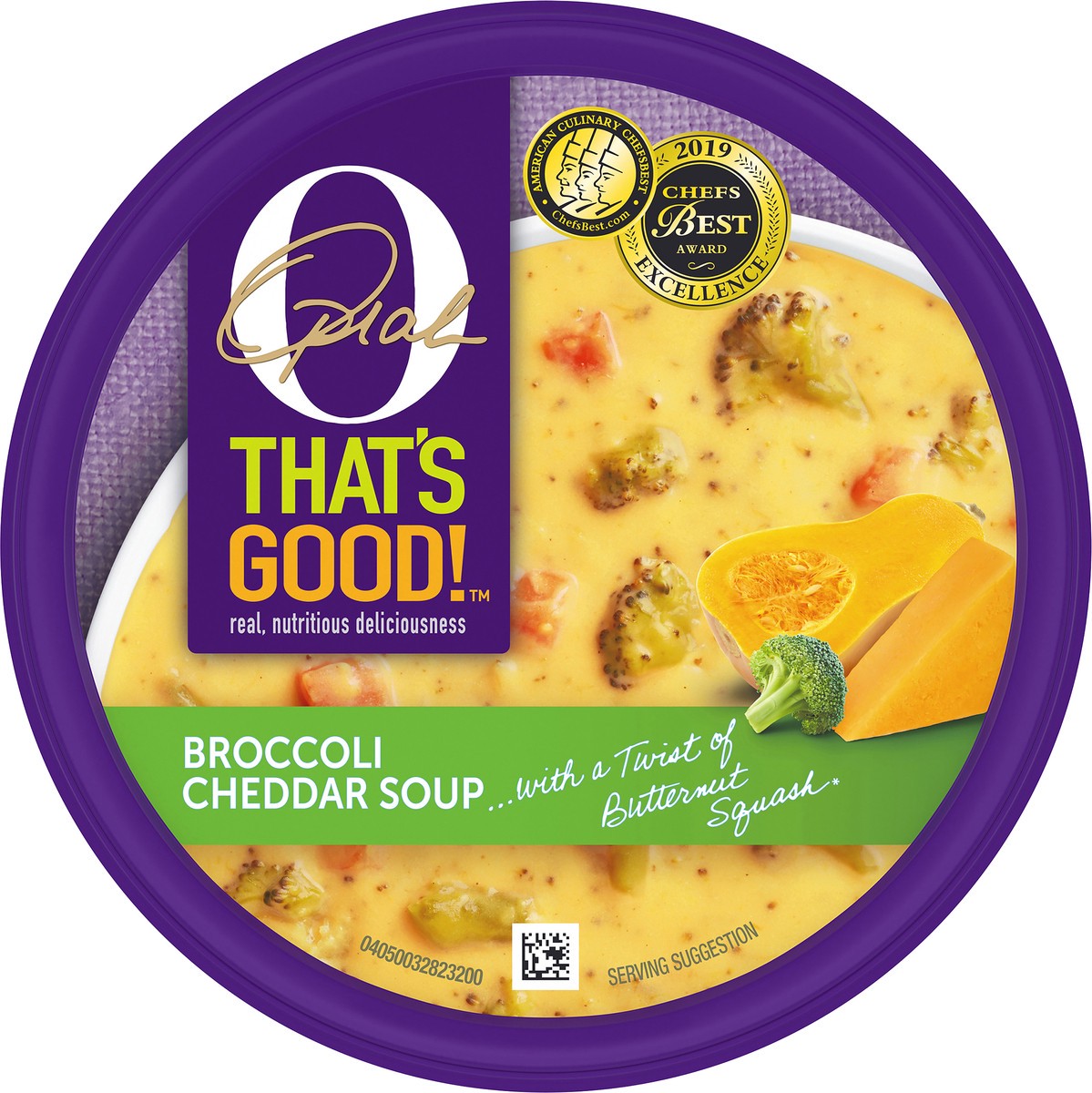 slide 6 of 10, O, That's Good! Broccoli Cheddar Soup, 16 oz Tub, 16 oz