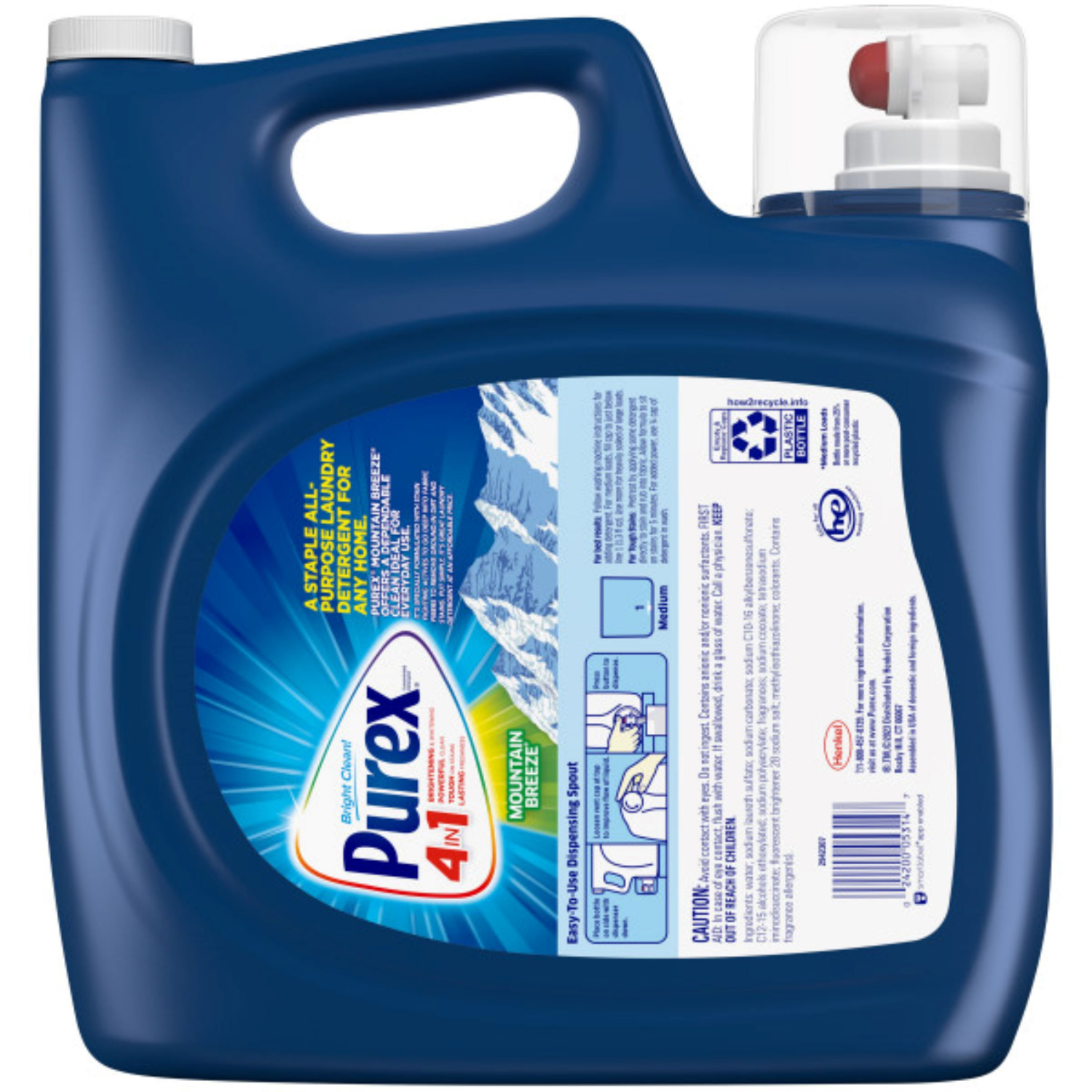 slide 2 of 2, Purex HE Liquid Laundry Detergent,192 Loads - Mountain Breeze, 250 oz