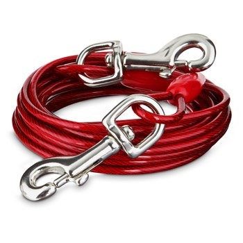 slide 1 of 1, You & Me Red Large Free to Flex Dog Tie-Out Cable, MED