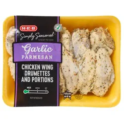 H-E-B Simply Seasoned Chicken Wings - Garlic Parmesan