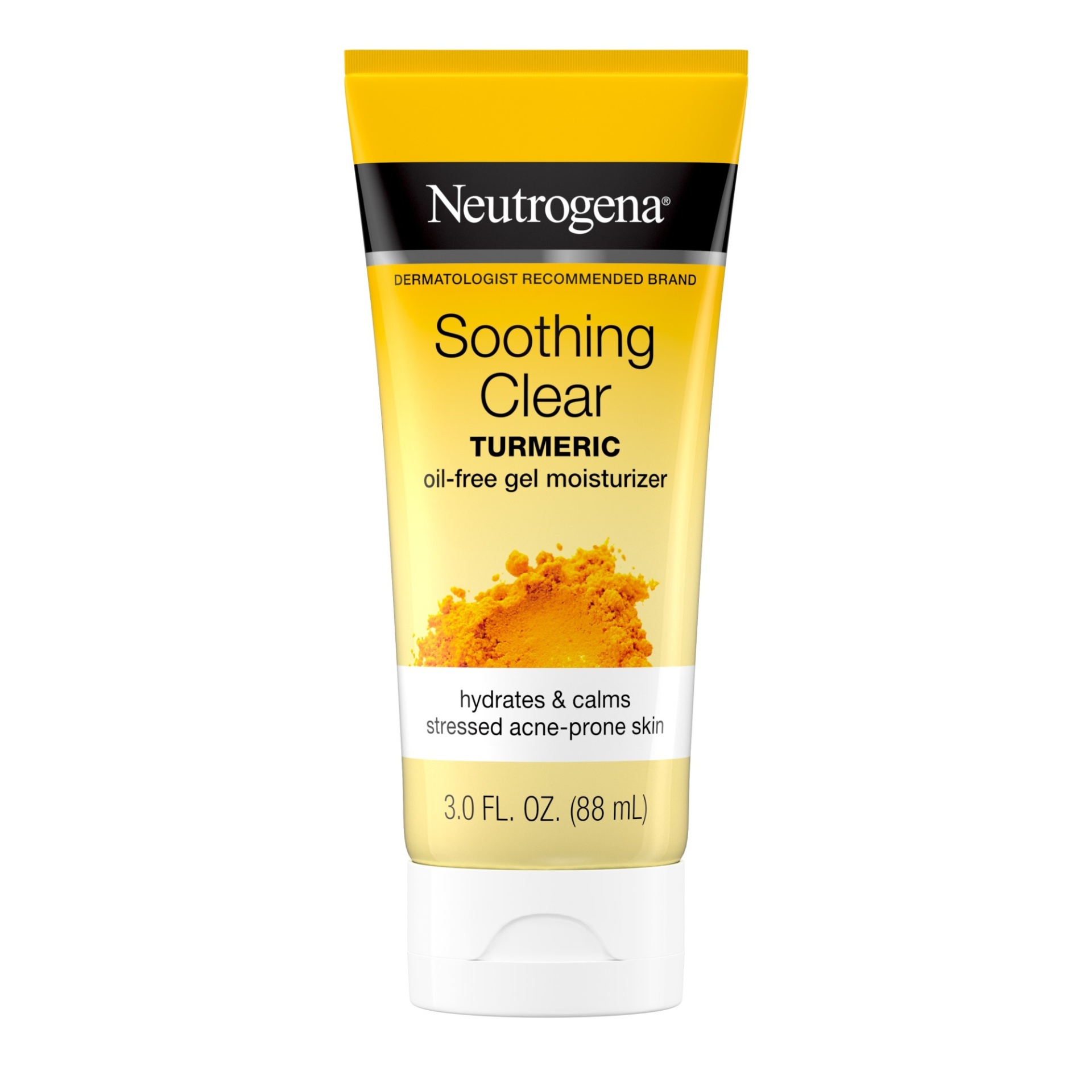 slide 1 of 1, Neutrogena Soothing Clear Gel Facial Moisturizer with Calming Turmeric, Hydrating Oil-Free Face Cream for Acne Prone Skin, Paraben-Free, Not Tested on Animals, 3 oz