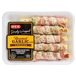 H-E-B Simply Wrapped - Bacon Wrapped Roasted Garlic Grilling Cheese