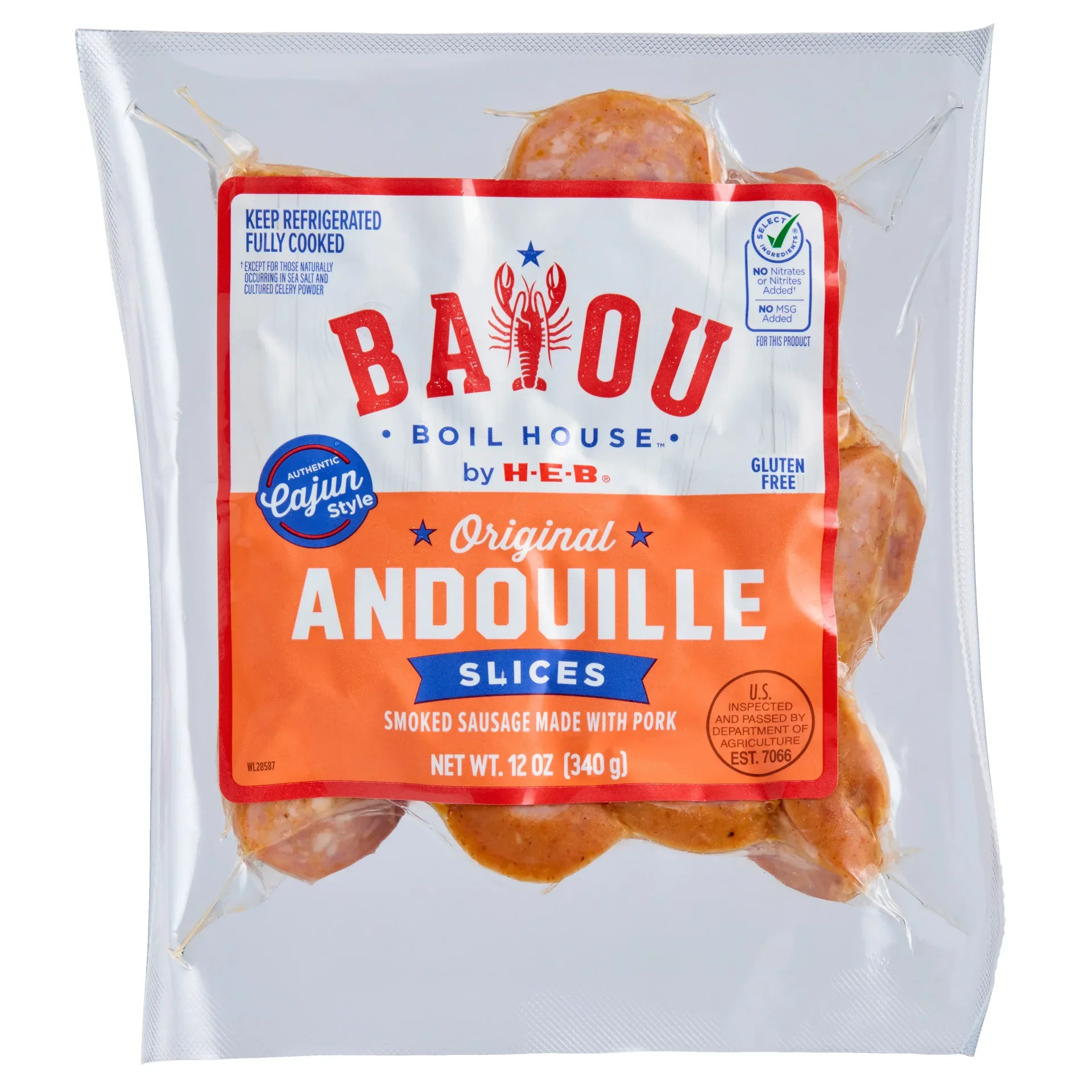 slide 1 of 1, Bayou Boil House by H‑E‑B Sliced Andouille Sausage - Original, 12 oz