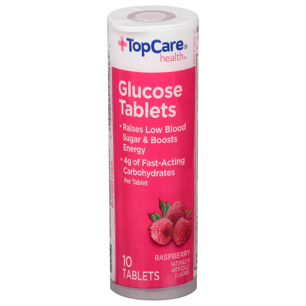 slide 1 of 9, TopCare Health Raspberry Glucose 10 Tablets, 10 ct