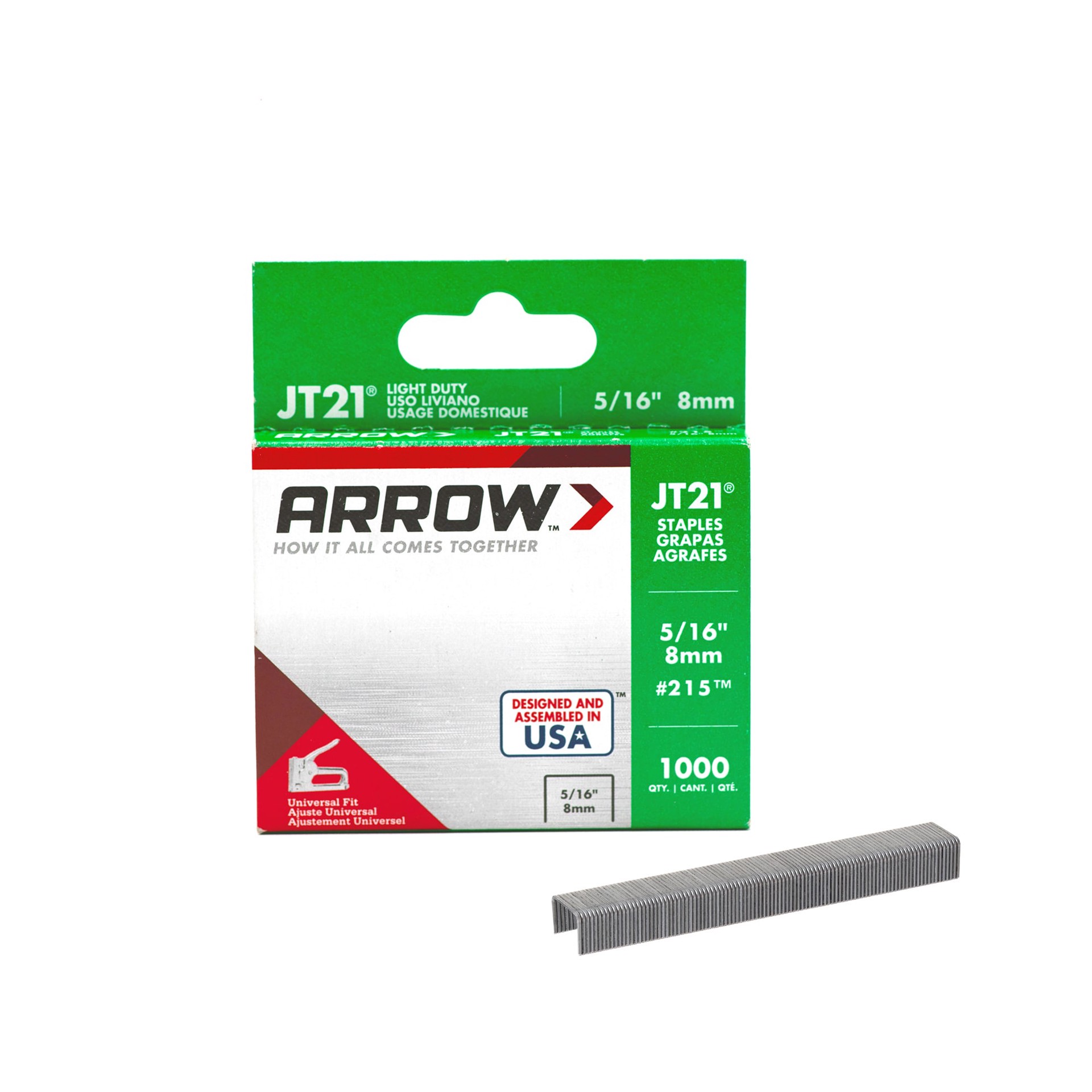 slide 1 of 6, Arrow 5/16-in Leg x 7/16-in 22.5 -Gauge Standard staples 1000 -Per Box, 1 ct