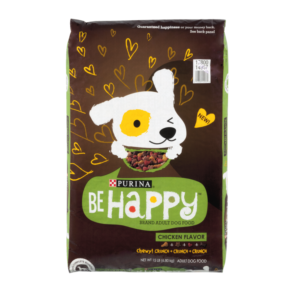 slide 1 of 1, Purina Be Happy Chicken Flavor Dog Food, 15 lb