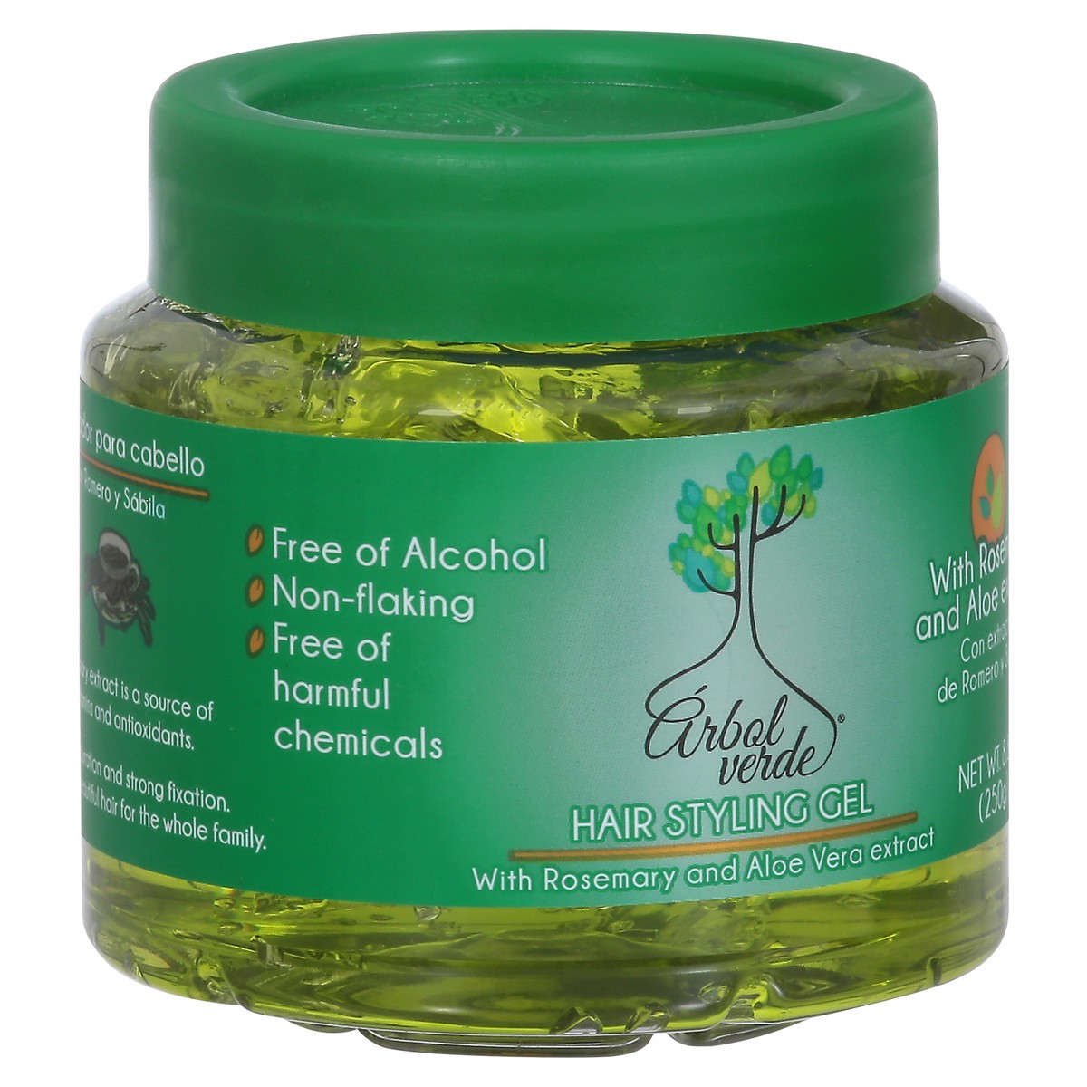 slide 6 of 10, Arbol Verde Hair Styling Gel with Rosemary and Aloe Vera Extract 8.8 oz, 8.8 oz