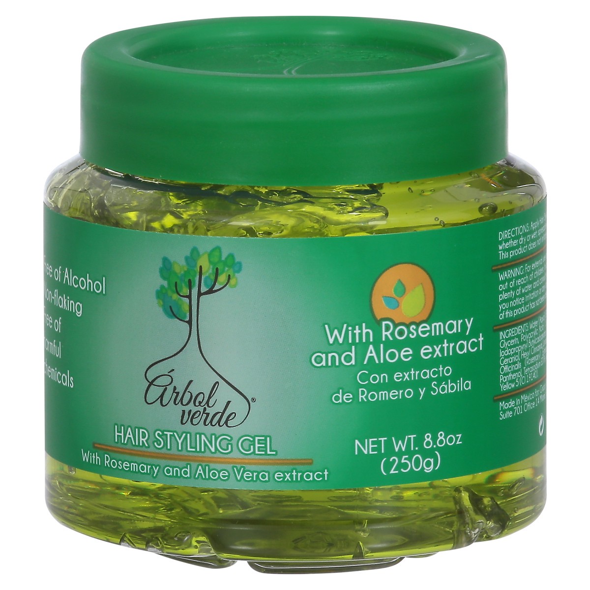 slide 4 of 10, Arbol Verde Hair Styling Gel with Rosemary and Aloe Vera Extract 8.8 oz, 8.8 oz