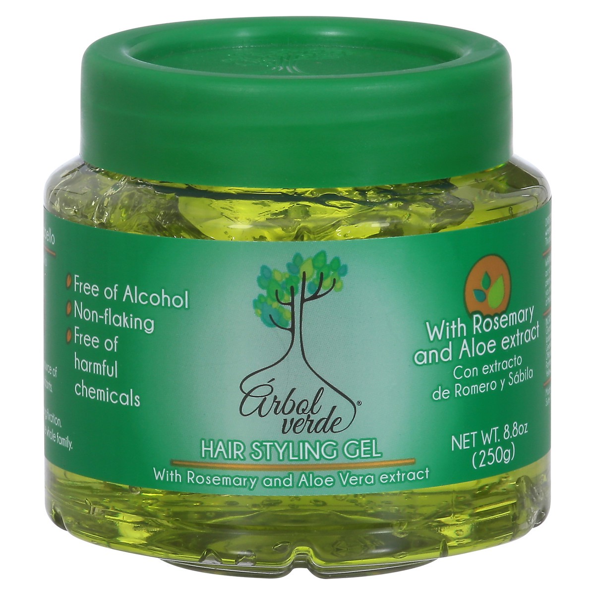 slide 5 of 10, Arbol Verde Hair Styling Gel with Rosemary and Aloe Vera Extract 8.8 oz, 8.8 oz