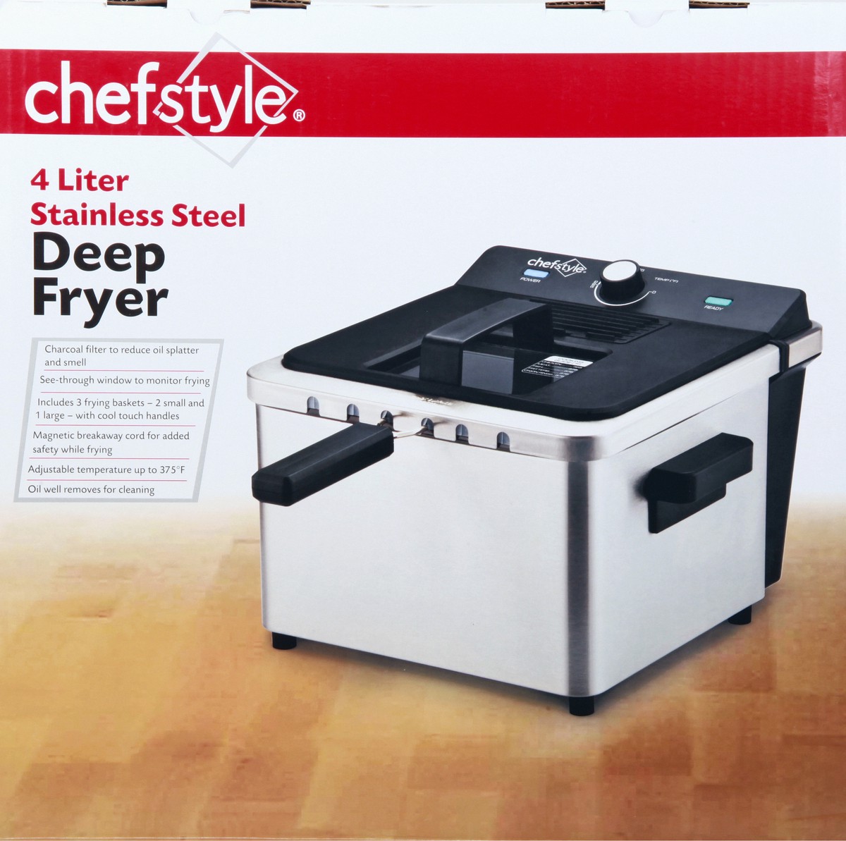 slide 5 of 8, chefstyle 4L Deep Fryer Stainless Steel, 1 ct