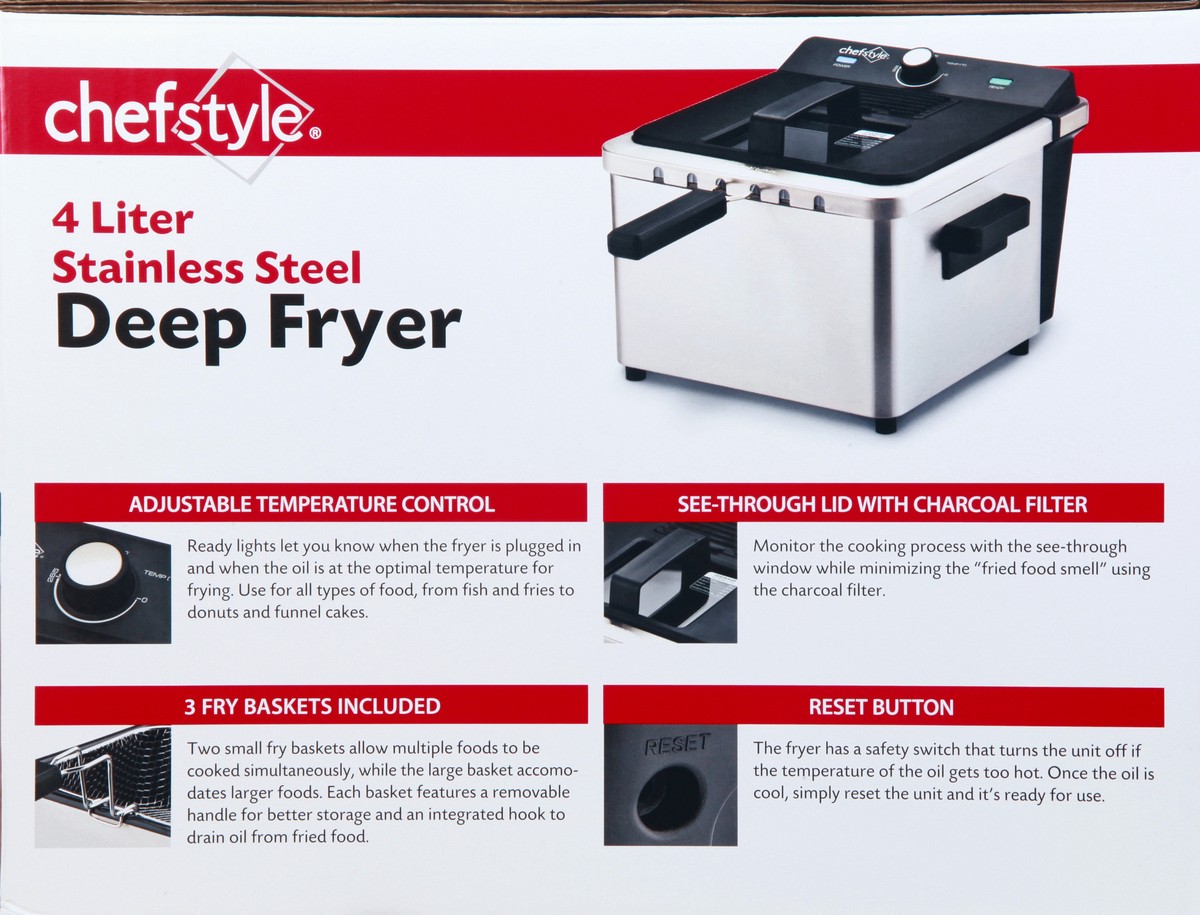 slide 7 of 8, chefstyle 4L Deep Fryer Stainless Steel, 1 ct