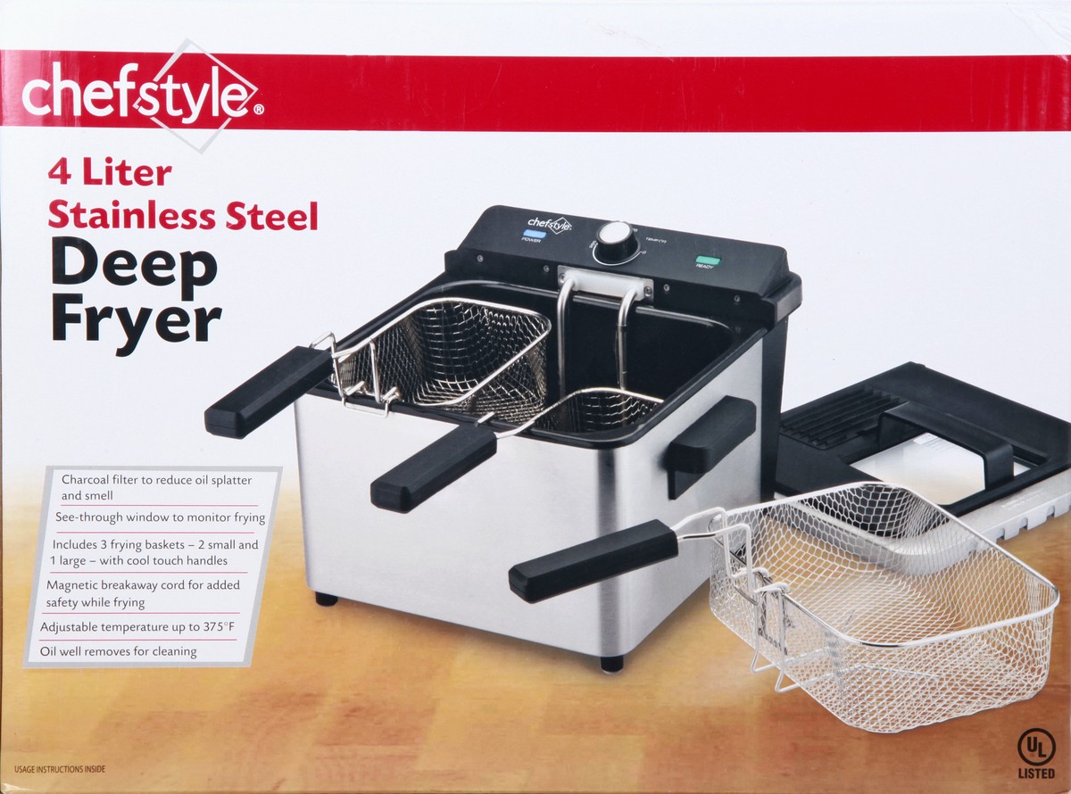 slide 6 of 8, chefstyle 4L Deep Fryer Stainless Steel, 1 ct