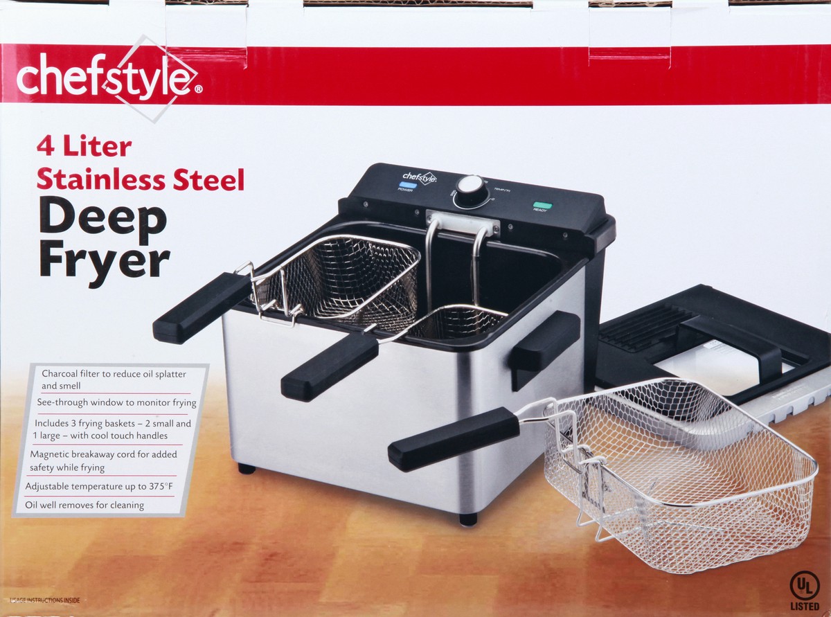 slide 2 of 8, chefstyle 4L Deep Fryer Stainless Steel, 1 ct