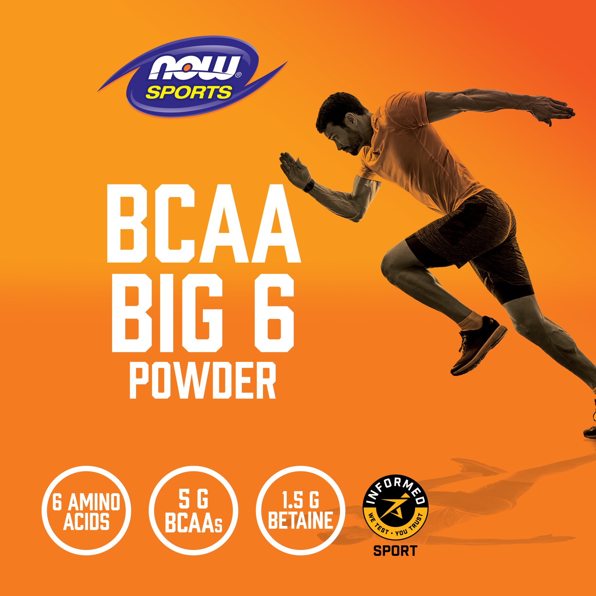 slide 4 of 5, NOW Sports BCAA Big 6, Grape Flavor Powder - 600 g, 600 gram