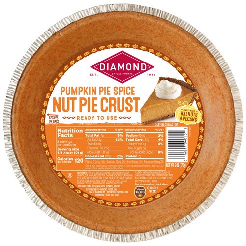 slide 1 of 1, Diamond of California® pumpkin pie spice nut pie crust, 6 oz