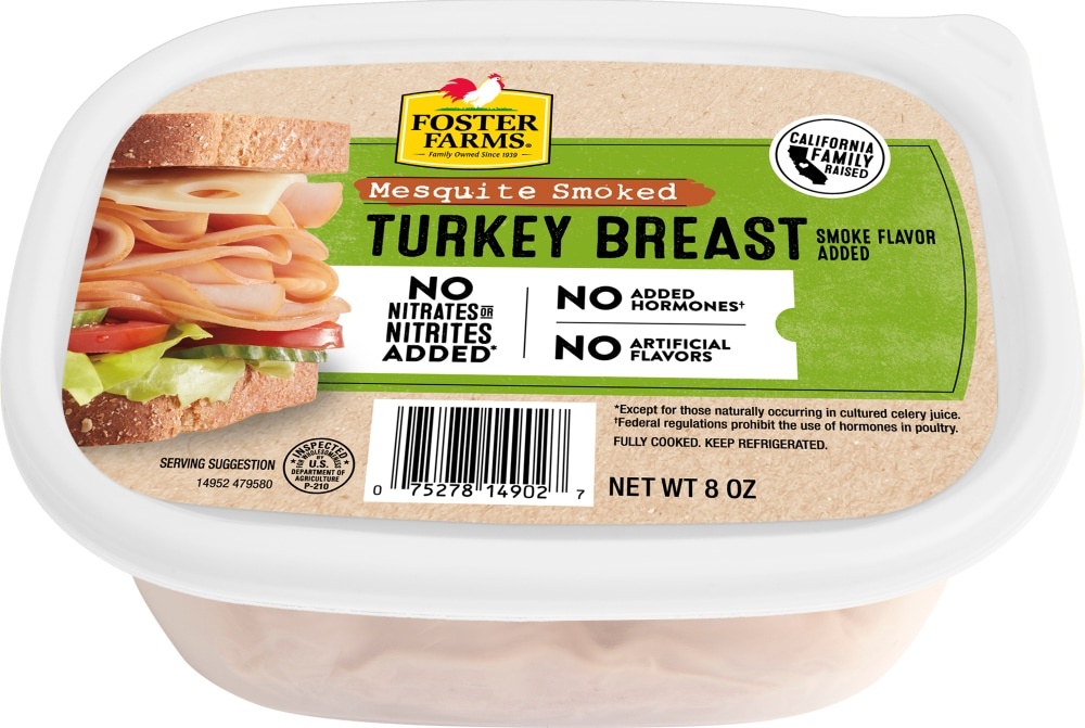 slide 1 of 1, Foster Farms Turkey Breast Mesquite Smoked, 8 oz