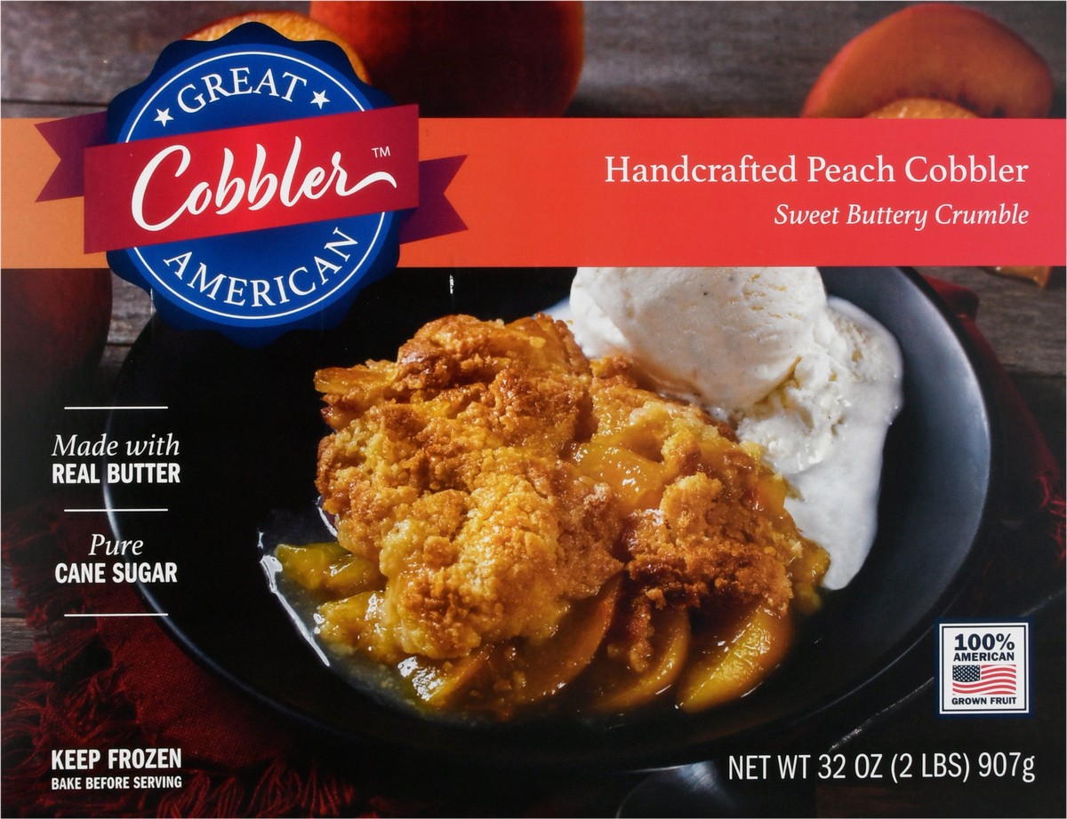 slide 12 of 14, Great American Cobbler Handcrafted Peach Cobbler 32 oz, 32 oz