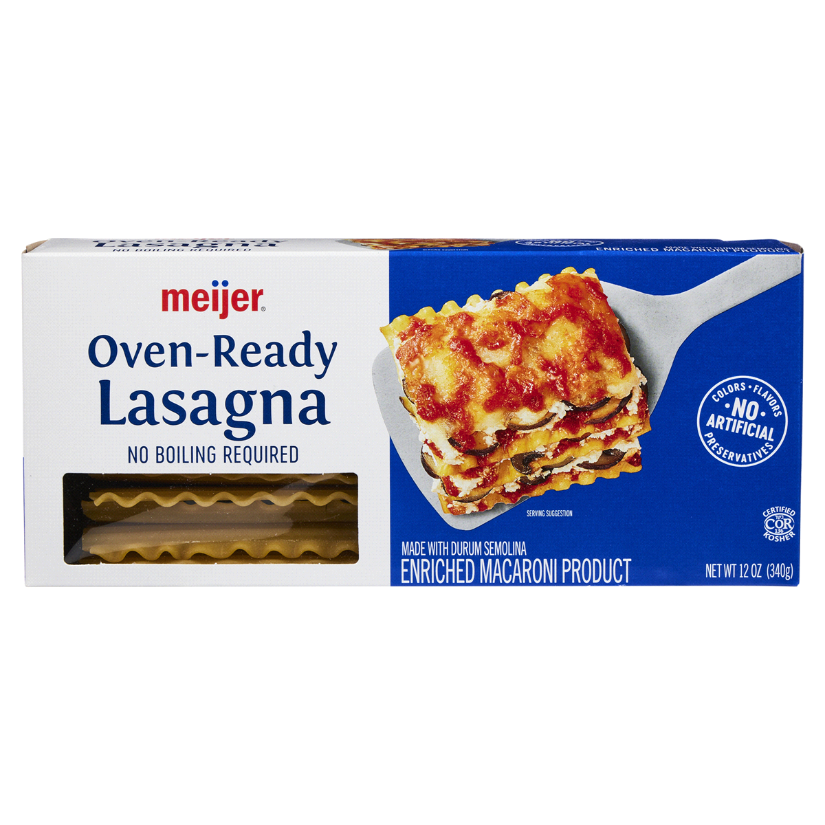 slide 1 of 2, Meijer Oven Ready Lasagna Pasta, 12 oz